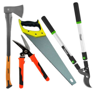Секатори, пили, сучкорізи, ножиці, сокири